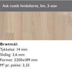 Ask rustik hvidolieret 3 stav lim i fer og not